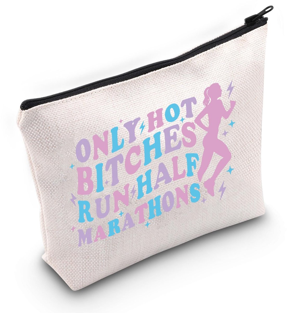 Half Marathon Runner Appreciation Gift Only Hot B*Run Half Marathons Makeup Bag Female Runner Cosmetic Bag Half Marathon Lover Gift, Run half marathons B