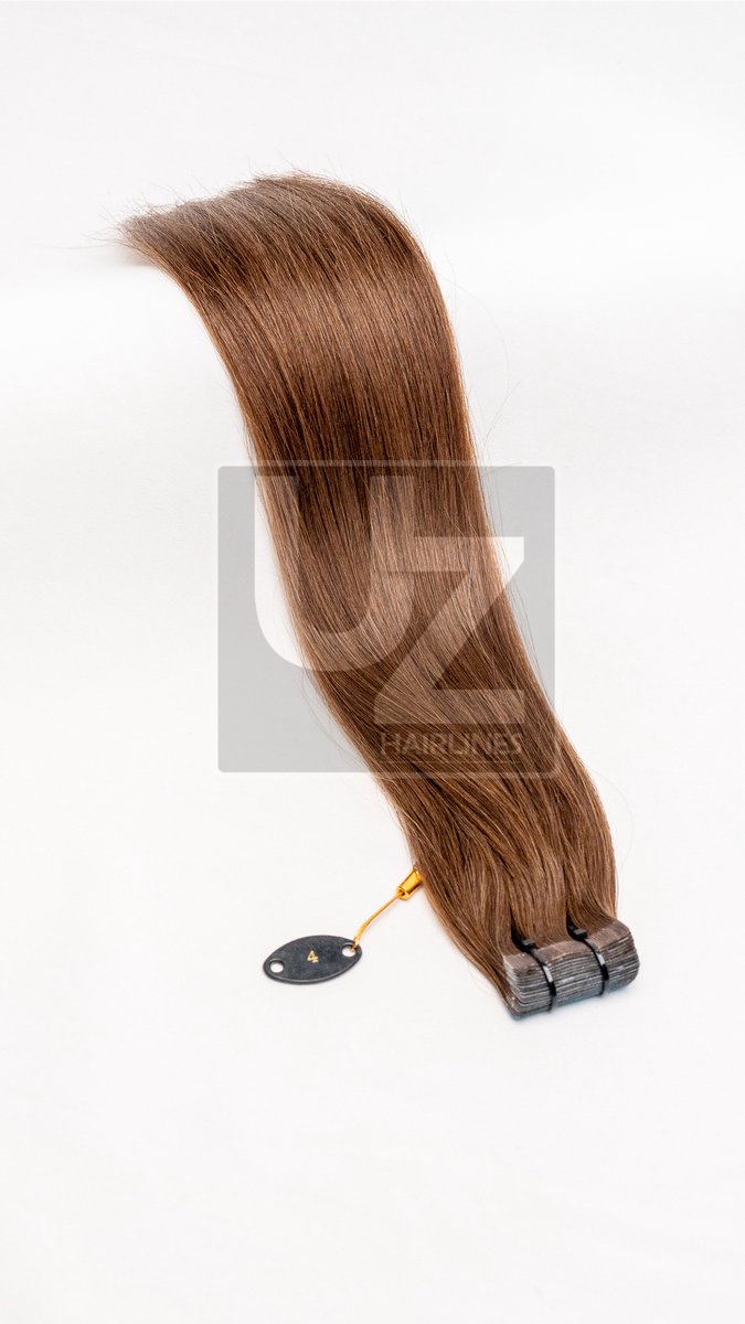 UZ Hairlines Tape Extensions 50cm – Kleur #4 Chocoladebruin – 50g – 100% Remy Human Hair – Premium Quality - Double Drawn