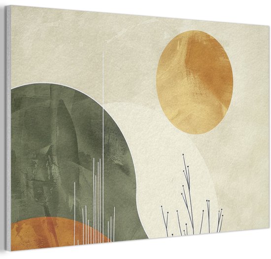Akoestisch wandpaneel 60x40 cm - Vilt schilderij Abstract - Landschap - Zon - Kunst - Akoestische panelen - Geluidsdempende wanddecoratie - Geluidsisolatie woonkamer - Muurdecoratie geluidspanelen