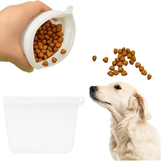 Waterdische Siliconen Snacktas Voor Honden En Katten I Snackzak I Hondensnoepjeszakje I Seal Sluiting I Houdt Voedsel Vers En Droog