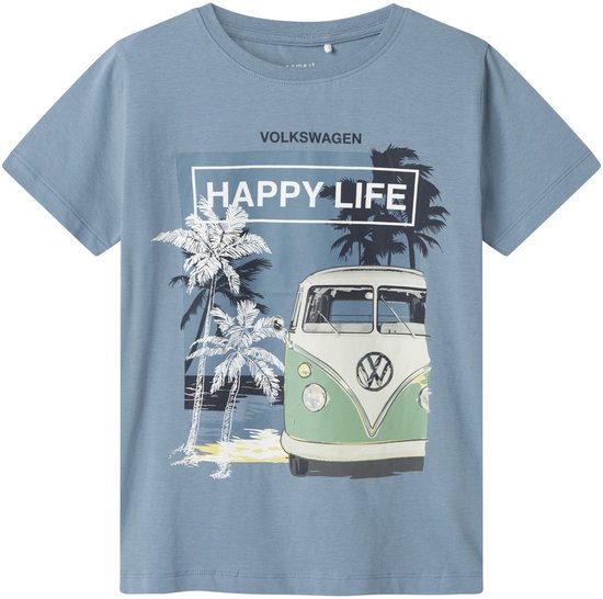 NAME IT - NKMFATTIZ VW NREG SS TOP BOX SKY - Jongens - T-shirts