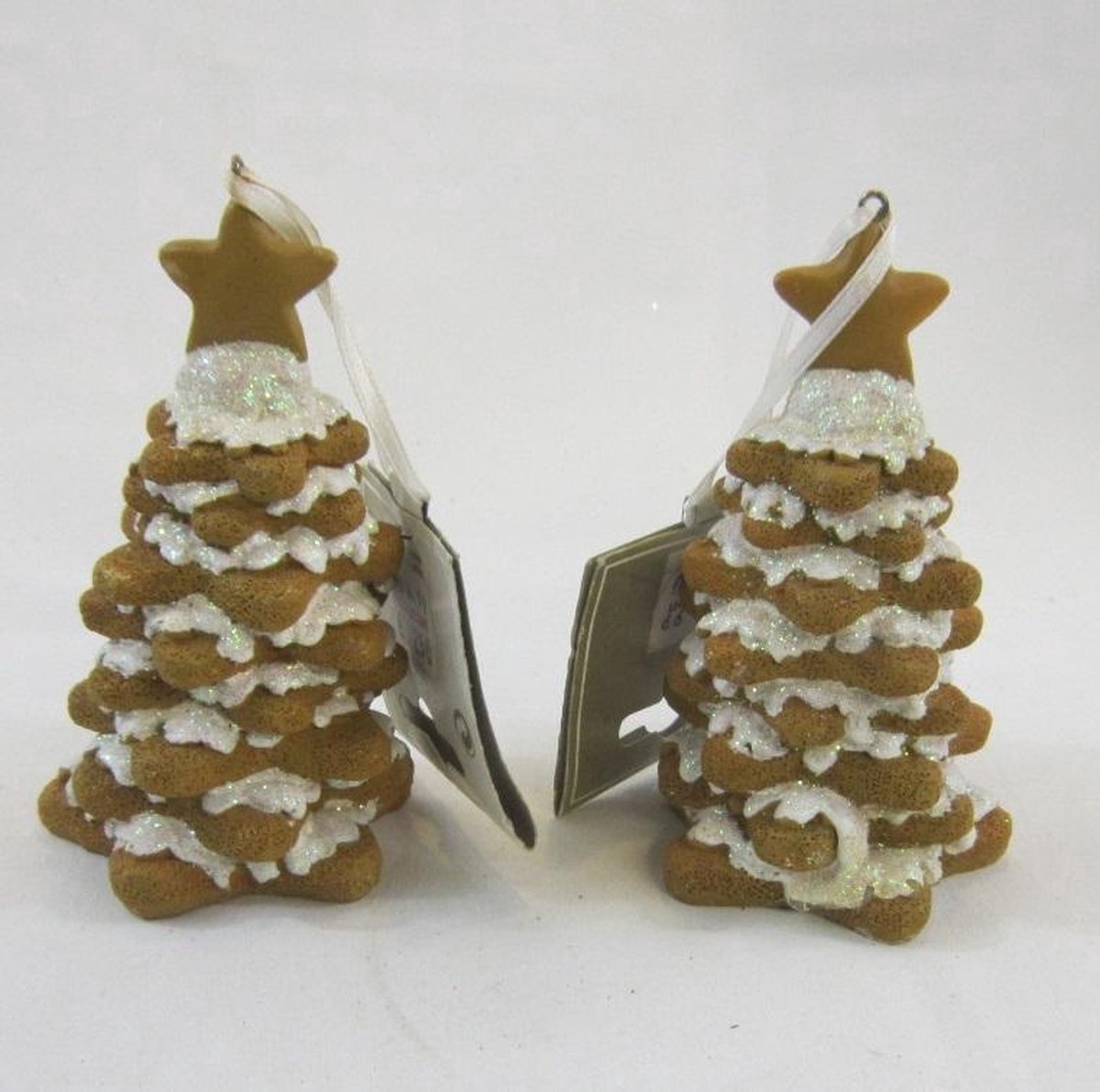 ZoeZo Design - 6 stuks - Kersthanger - kerstboom - polyresin - L11,5 x Br6,5 x Ø 6,5 cm