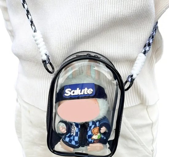 Wakiki - Altijd Handig! - Beschermtasje met koord - tas - opbergtas - beschermhoes geschikt voor de Labubu pop mart knuffel - pop opbergtas - Zittend & Staand model - 15 en17cm modellen van Wakiki — afbeelding 3