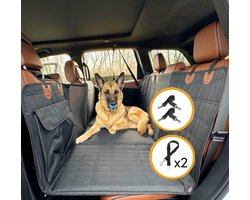 Luxe Hondendeken Auto Achterbank Met Met Achterbankverlenger- Verdikte harde bodem autobeschermingsmat voor honden - Beschermhoes Auto - Hondenkleed - Inclusief Autoriem -XXL