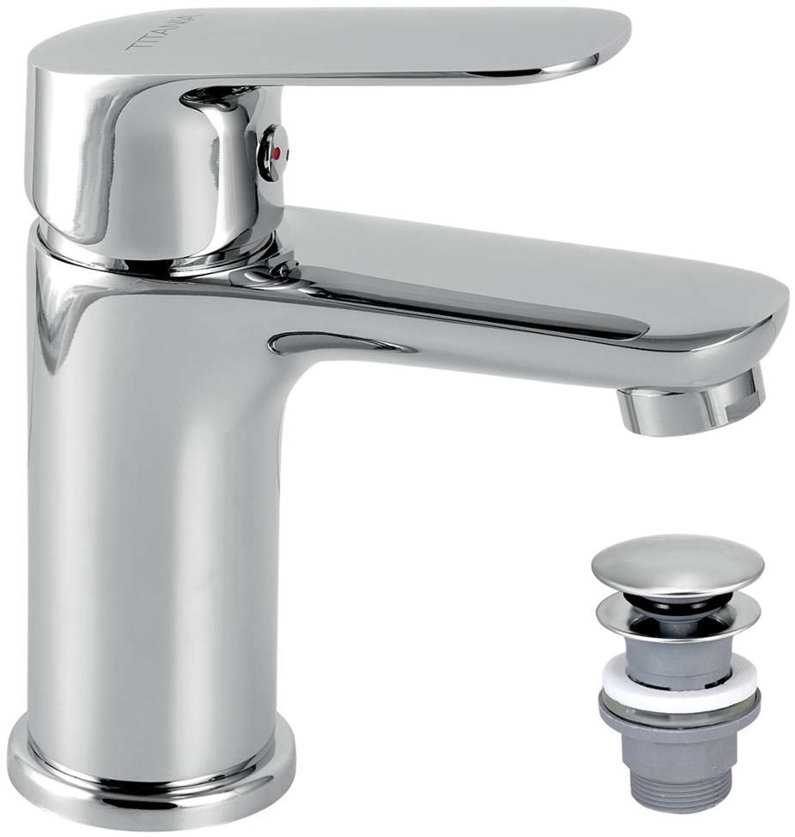 Wastafelkraan met waste Click-Clack, chroom