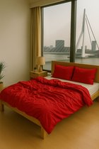 Zeven Cotton-Rouge, Housse de couette en satin de coton 240*220 – Haute Qualité