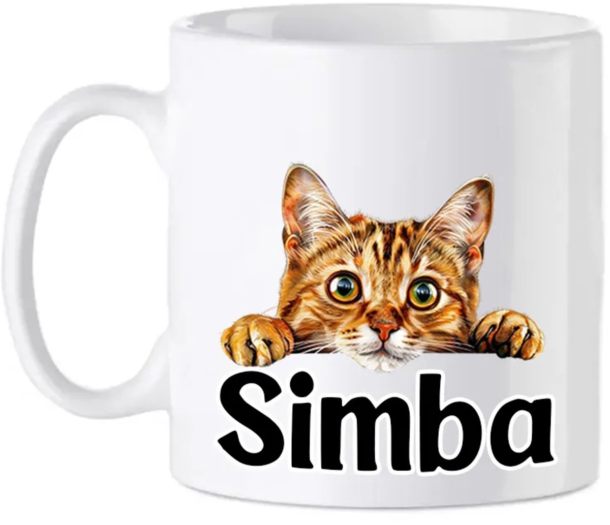 Bengaal mok met naam - Kattenmok - Gepersonaliseerd - Cadeautip