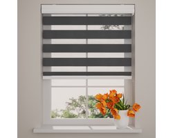 Radeco® Duo Rolgordijn - Splendid - Lichtdoorlatend - Zwart - 40 x 175 cm