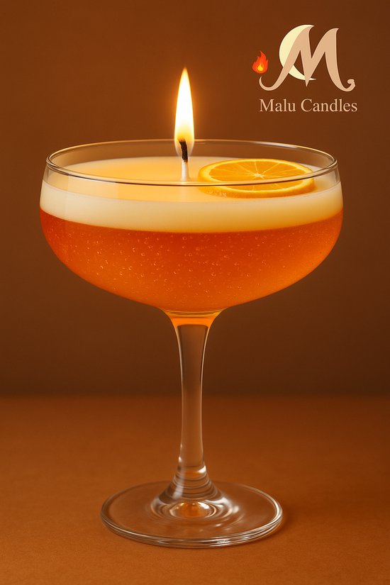 Malu Candles- Pornstar martini kaars- cocktail kaarsen- origineel- oranje- geel