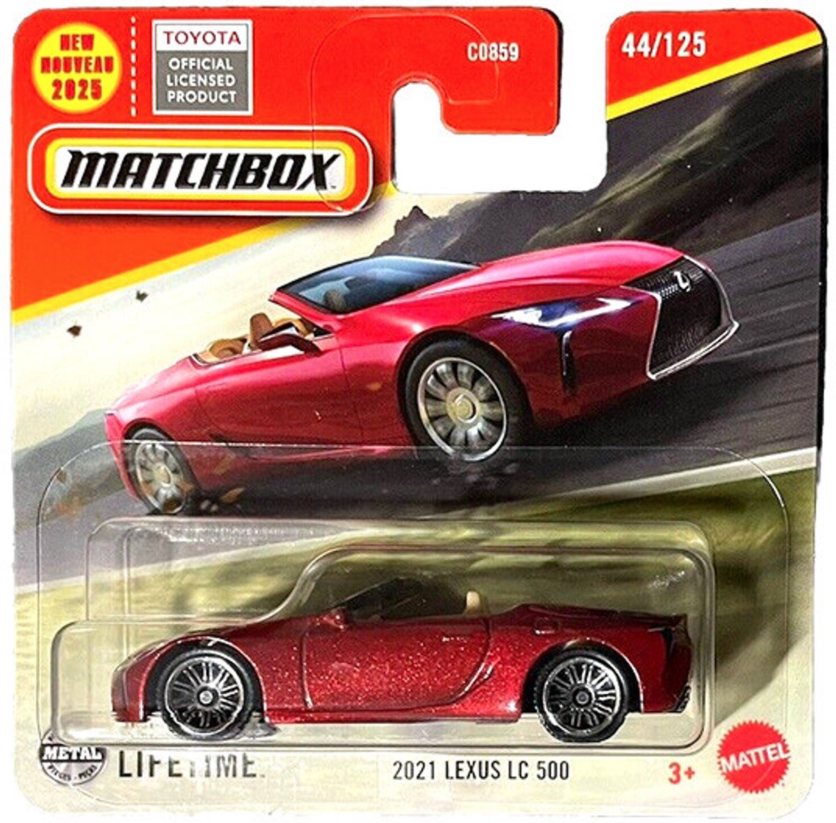 MATCHBOX 2021 LEXUS LC 500 44-125 RACING RED (JBR13) 1:64 METAL 2025 SHORT CARD