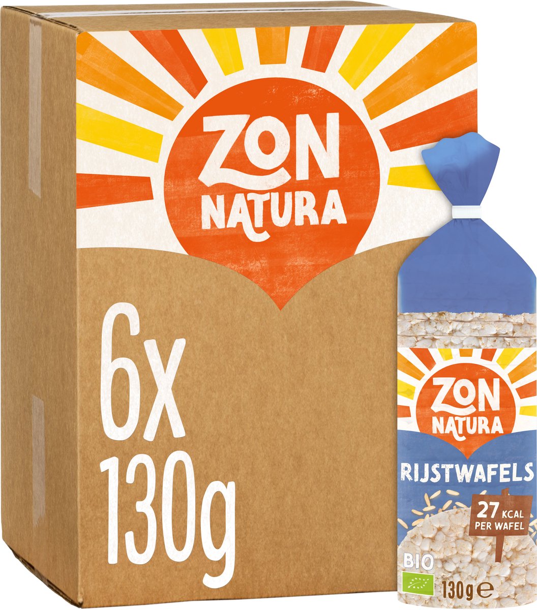 Zonnatura Biologische Rijst Wafels - Naturel - 6 x 130g