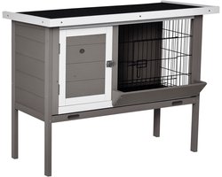 PawHut-konijnenhok-91x46x71cm-massief hout-grijs