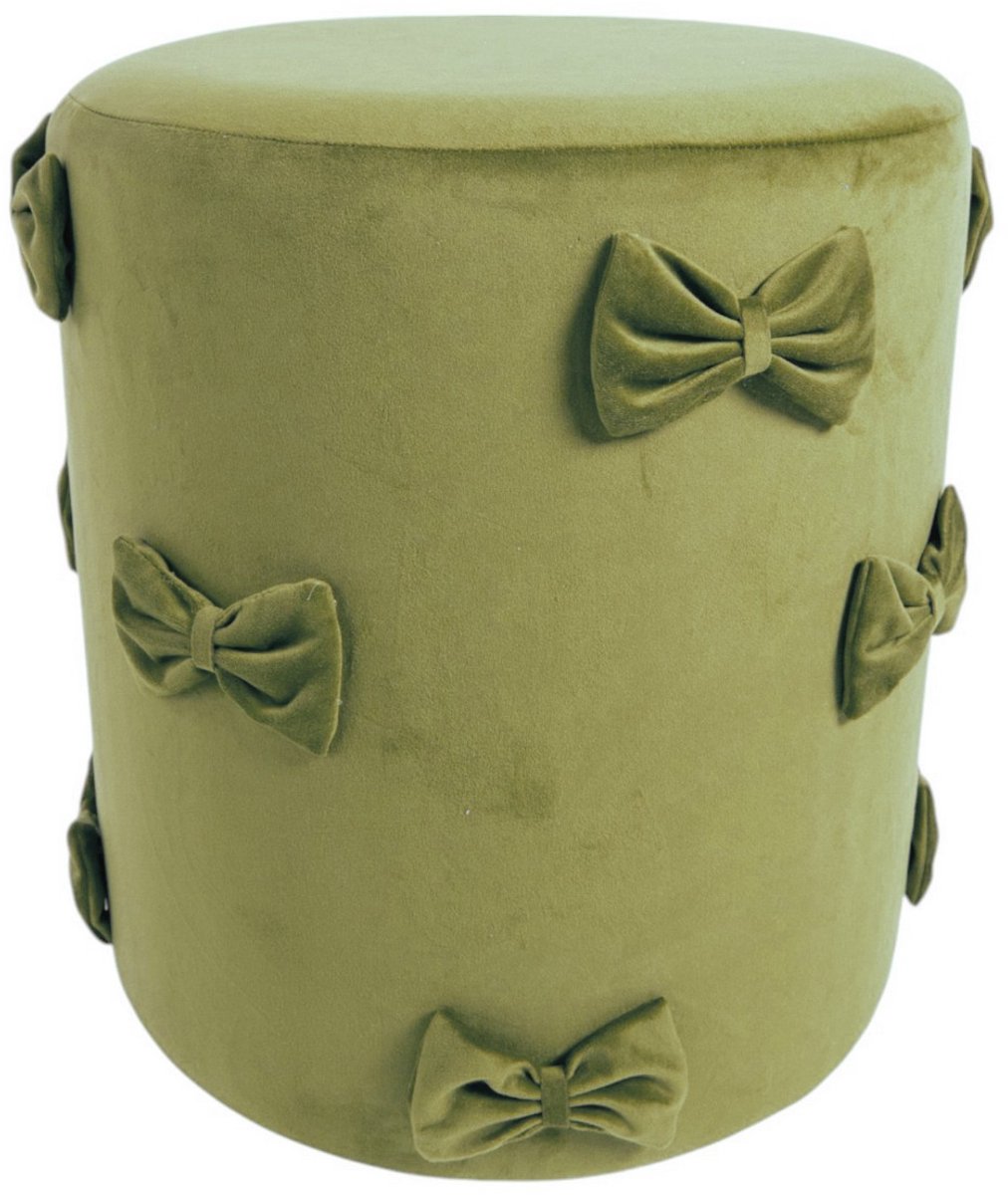 Strik Poef fluweel appelgroen 35x35x40cm
