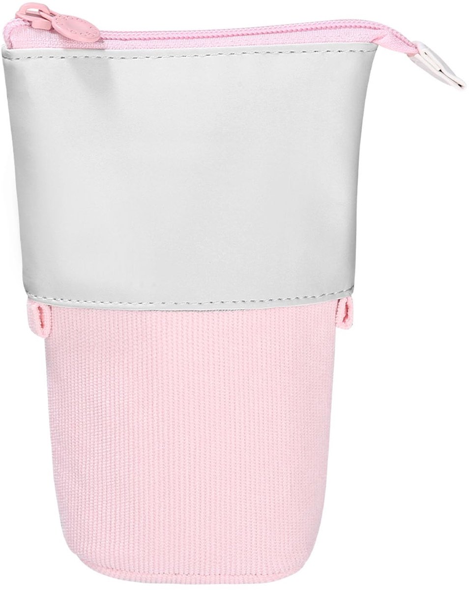 Xespis etui met rits, telescopisch etui, 2-in-1 staand etui, etui voor meisjes, shaker etui voor tieners, voor meisjes cadeaus 7 8 9 10 11 12 jaar (roze corduroy)