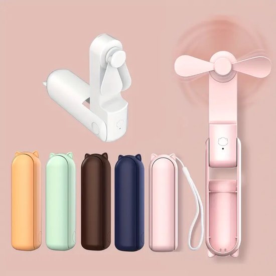 Handheld USB Mini Ventilator Draagbaar Stil Oplaadbaar met Lange Batterijduur en Oplaadcase – Lichtgewicht USB Ventilator