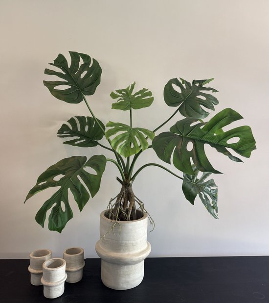 Kunstplant - Zijden plant - Monstera - – Zijden bladeren – 90 cm hoog