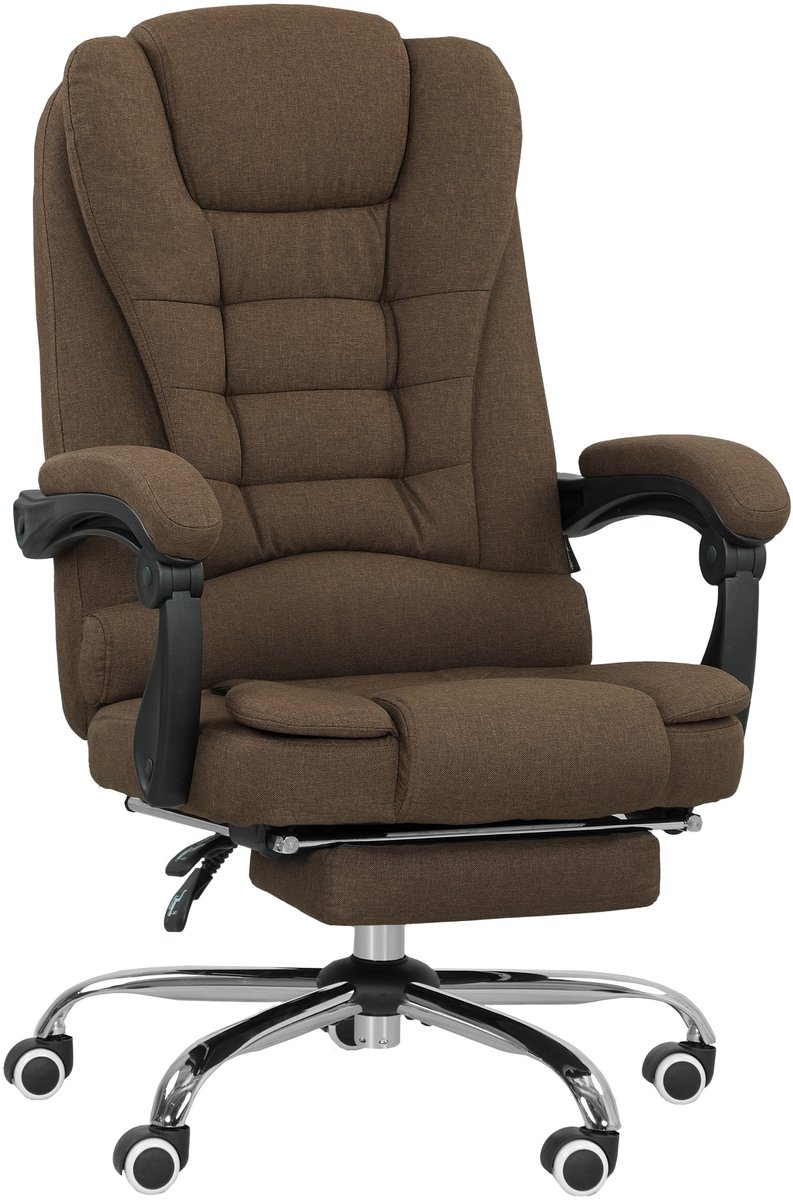 Vinsetto-Bureaustoel-70x65x118cm-Polyester-Bruin