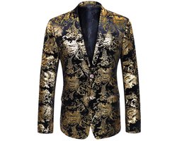 Allthemen Heren Colbert met Gouden Opdruk - Geborduurde Knopen - M