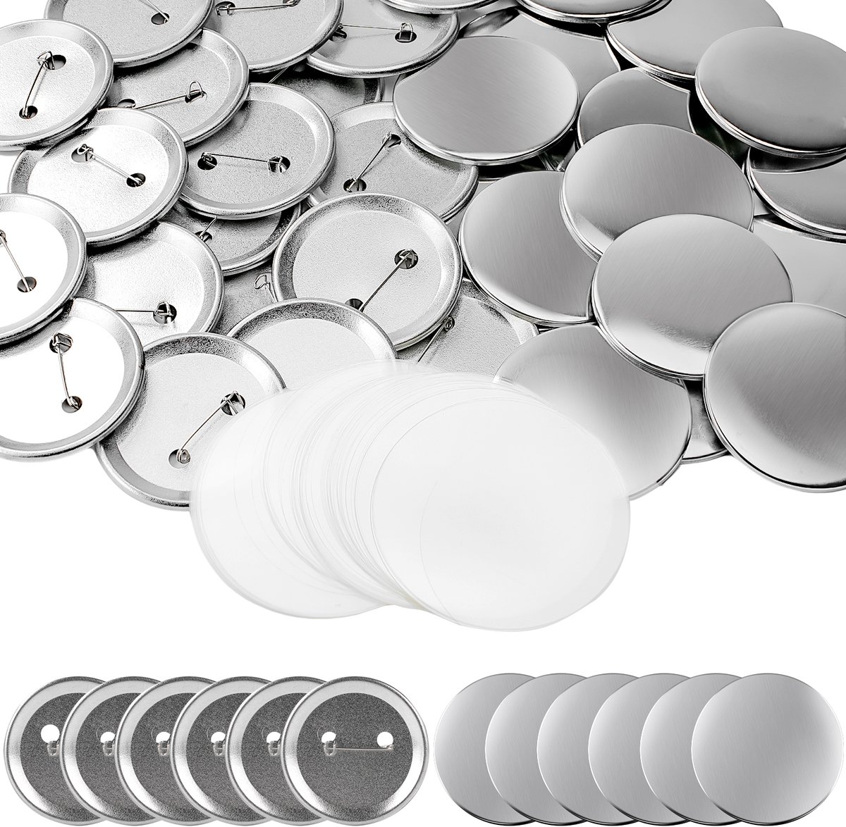 Creatorally 58mm Pins - Speld Buttons - 200 sets Badges - pin - Badge voor pin maker - Metalen blanco voor Badge maker machine
