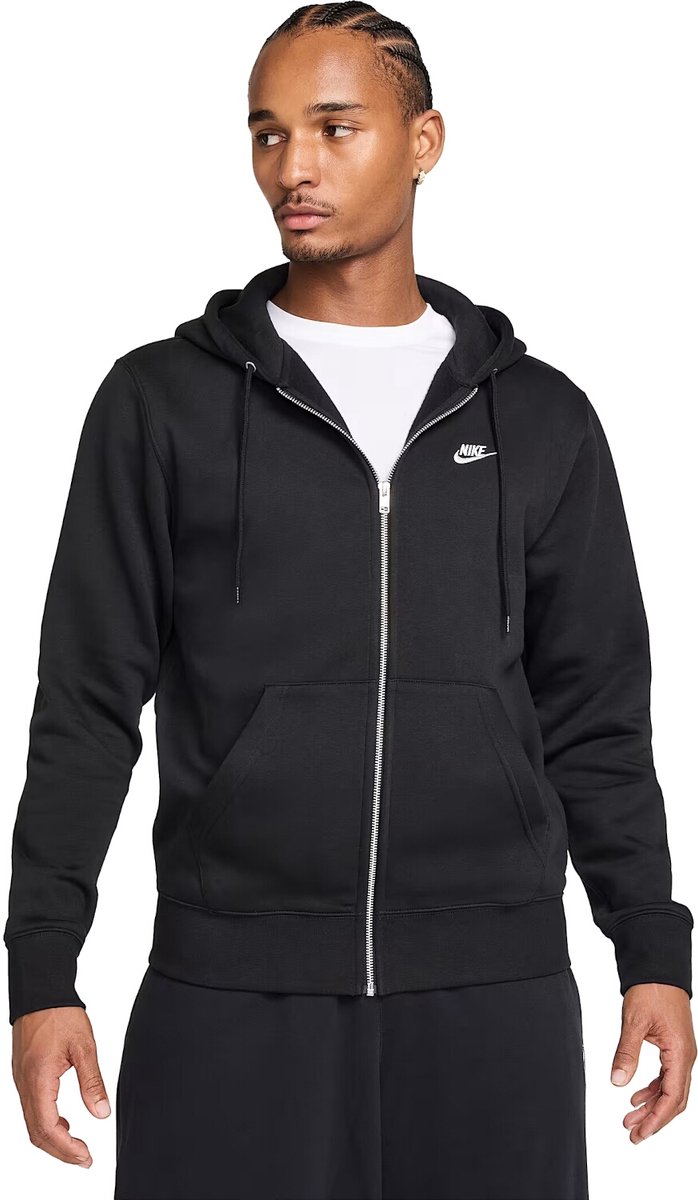 Nike Club Full-Zip Hoodie – Heren Zwart