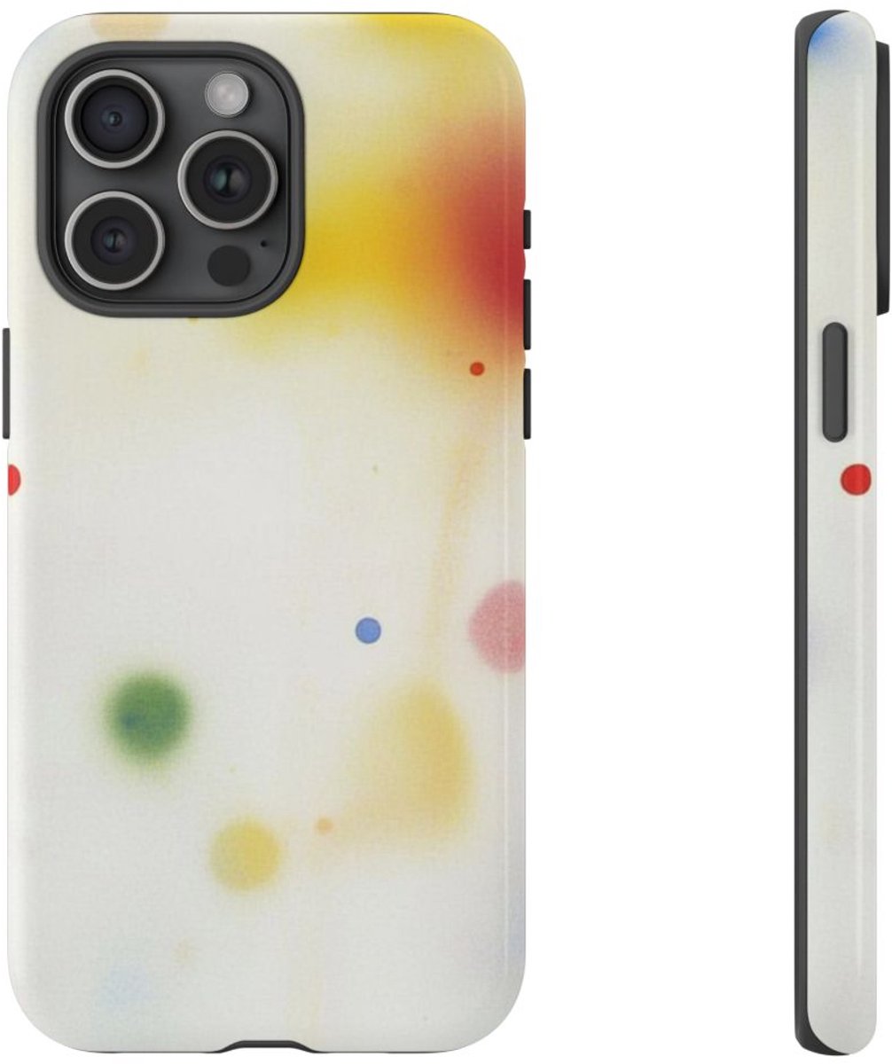 Kleurrijke Abstracte Vervage Stippen – Telefoonhoesje Geschikt voor iPhone 15 Pro Max