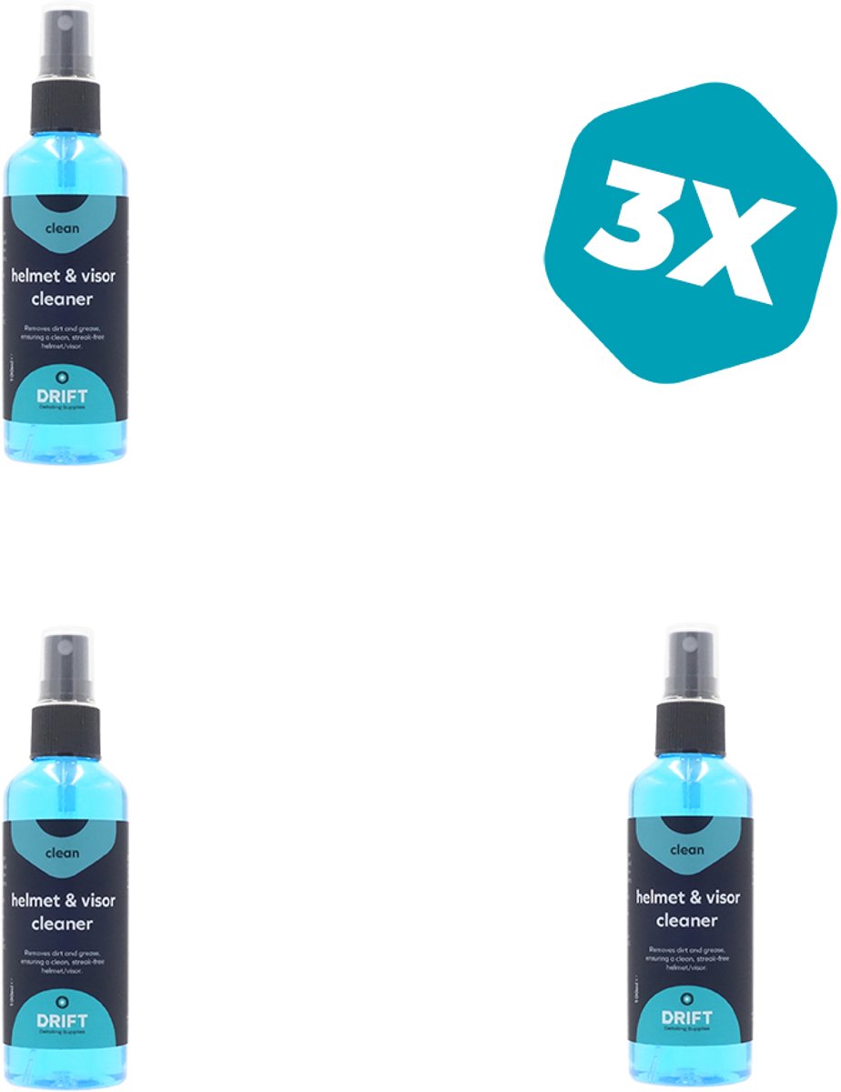 Helm- & Vizierreiniger (3 stuks) - Kras- en streeploze reiniging - Voor onderweg - 100 ML