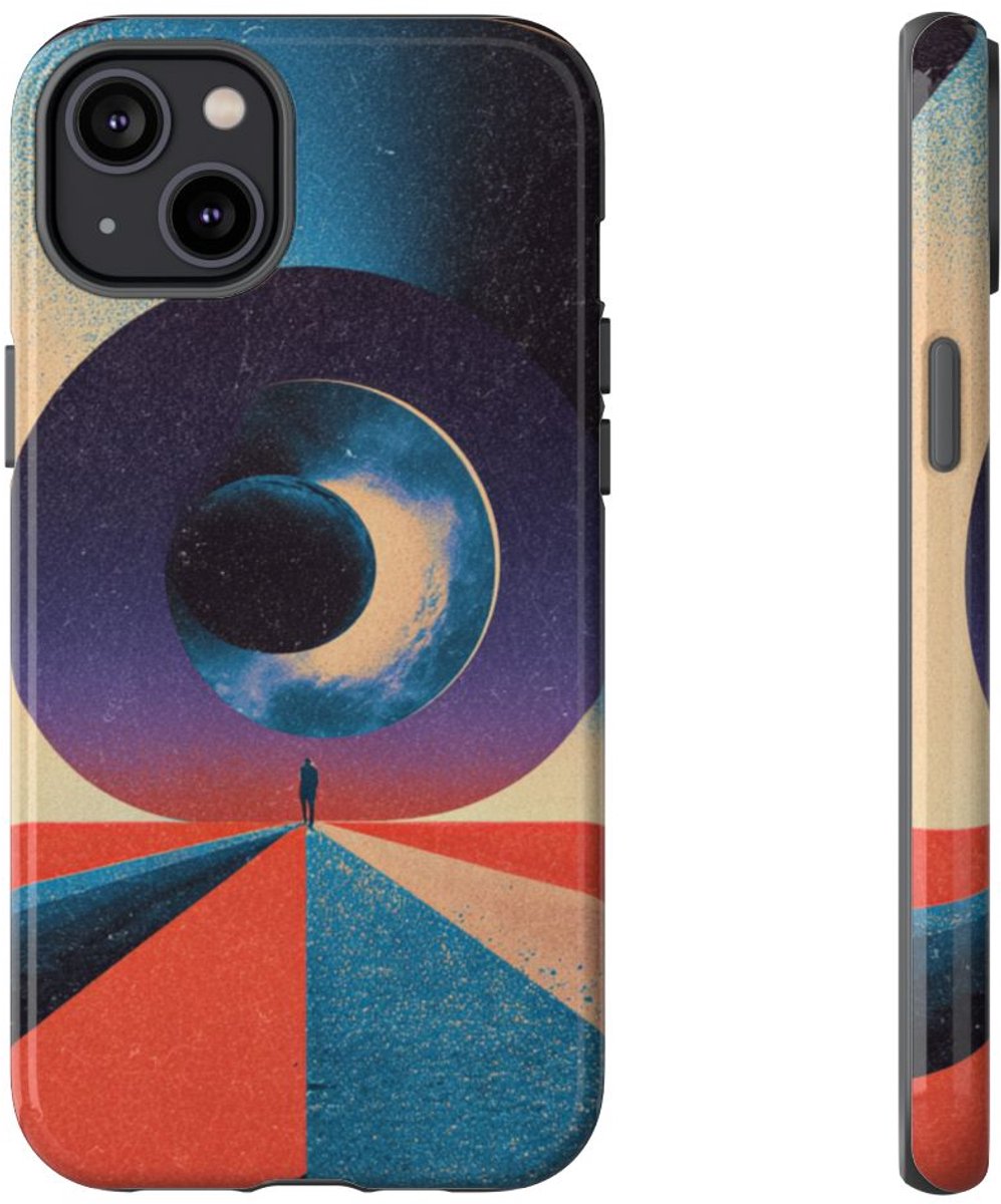 Surrëel Geometrisch Spiraalportaal – Telefoonhoesje Geschikt voor iPhone 14 Plus