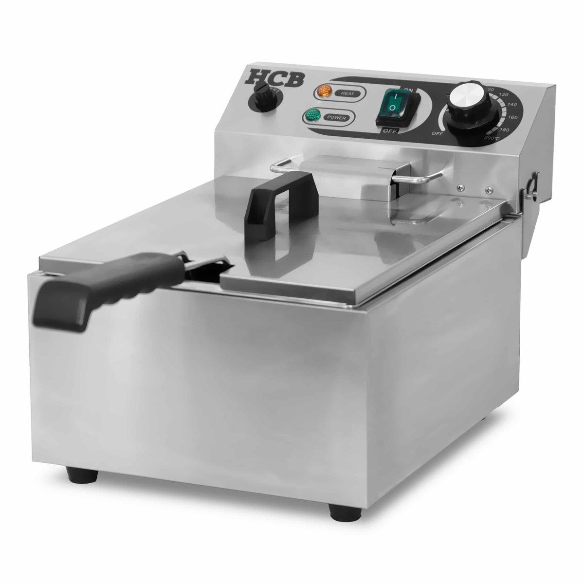 HCB® - Professionele Horeca frituurpan - Friteuse - 10 liter - 230V - RVS / INOX - 29x46x29 cm (BxDxH) - 7.5 kg - 8726