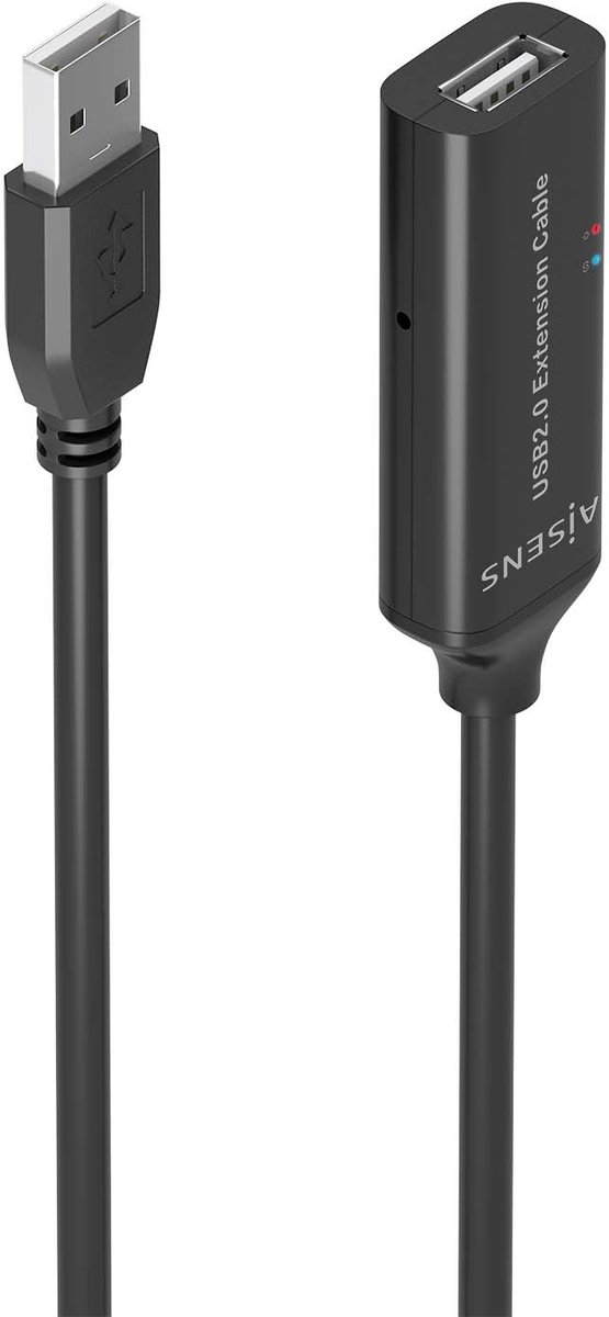 AISENS A101-0915 USB-kabel USB 2.0 10 m USB A Zwart