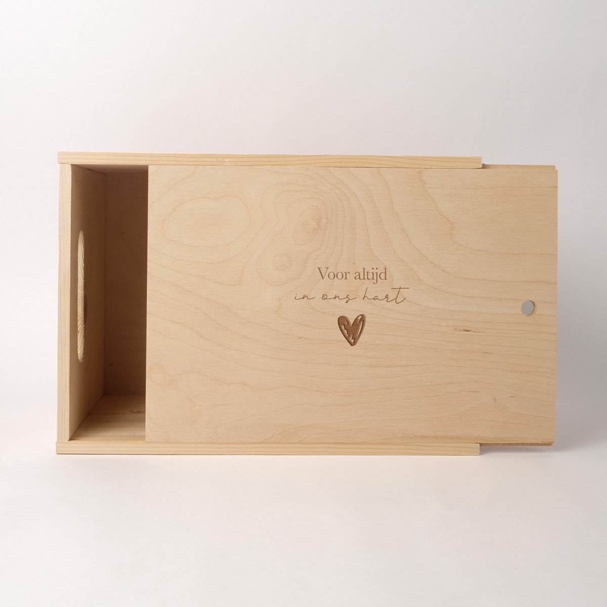 Memory box baby - Houten opbergkist - Voor altijd in ons hart - Herinneringsbox - Kraamcadeau - Grote stevige houten opbergkist - Herinneringsdoos
