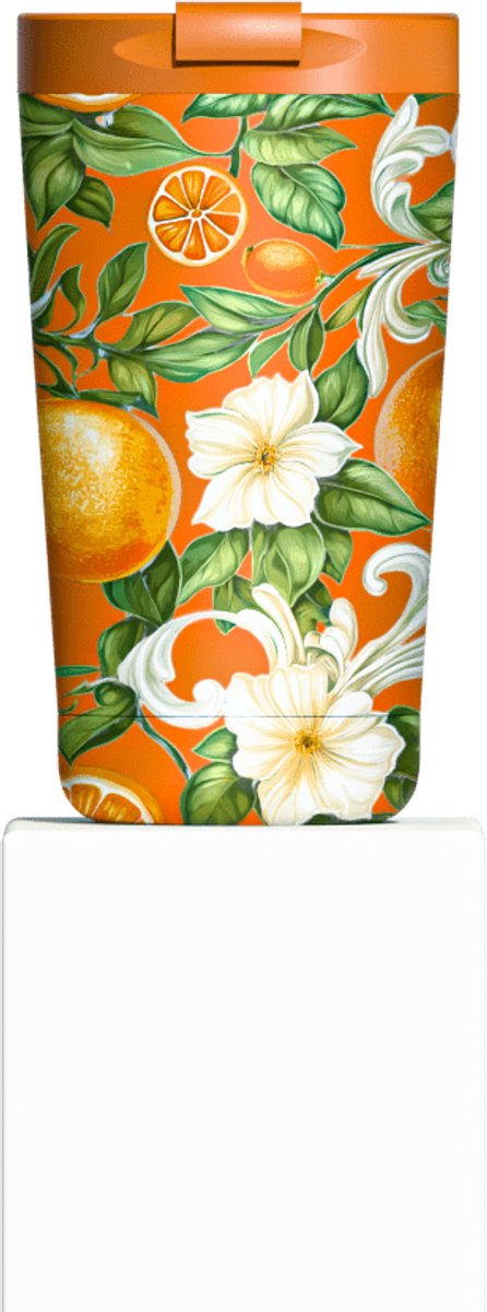 IZY Thermomok - Sicilië - Fiore d’Arancia - 350ML - Inclusief donatie - Koffiebeker to go - Thermosbeker - RVS - 6 uur lang warm - 350 ml