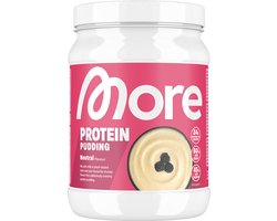 MORE NUTRITION Eiwitpudding, Neutraal, 360 g, 12 Porties - Romige Pudding met Minder Vet, Calorieën en Suiker