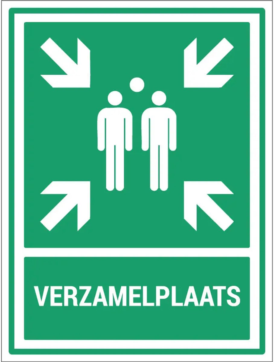 Verzamelplaats bord met tekst | Forex Re materiaal | 28 x 21 cm
