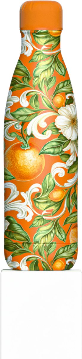 IZY Drinkfles - Sicilië - Fiore d’Arancia - Inclusief donatie - Waterfles - Thermosbeker - RVS - 12 uur lang warm - 500 ml