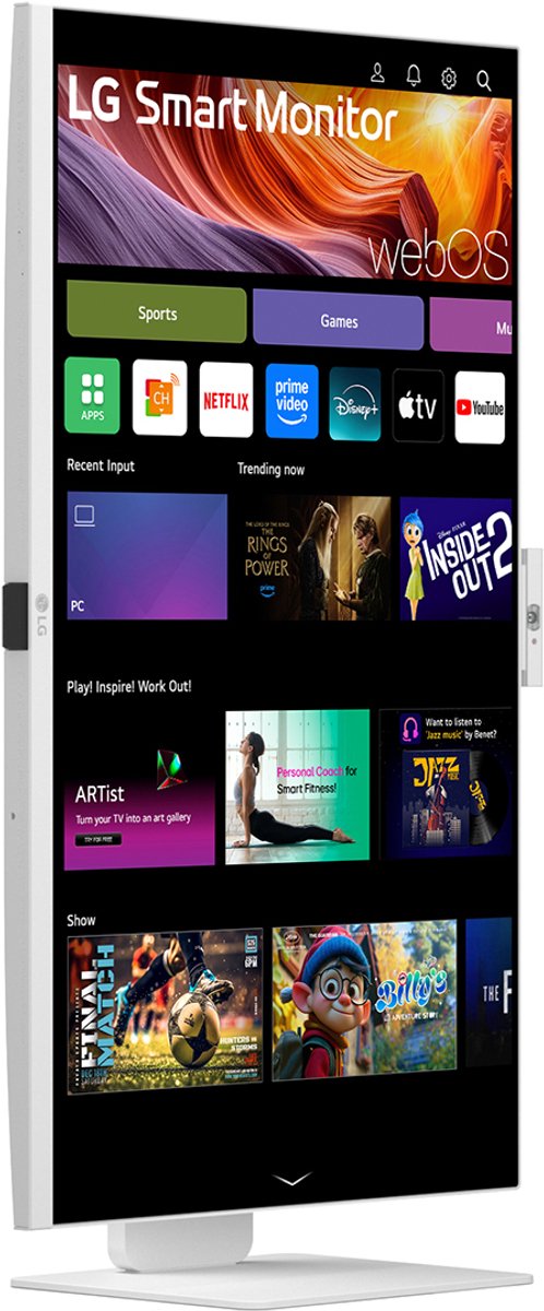 LG 32U850SA-W 32" 4K Ultra HD Smart Monitor USB-C 90W HDR10 IPS WebOS Wi-Fi AirPlay Webcam - Afbeelding 3