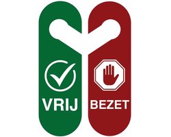 Deurhanger vrij bezet - Forex Re materiaal - dubbelzijdig | 25 x 8 cm