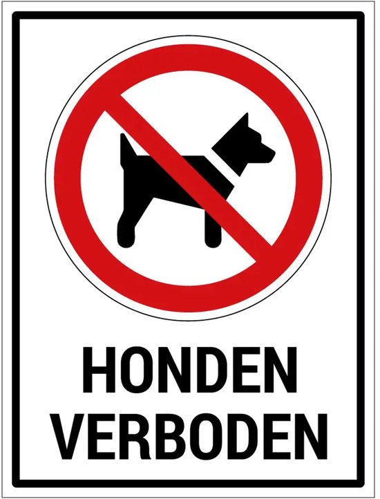 Bordje Geen Hondentoilet - 4 Stuks - Wit - PVC - 30 x 15 cm