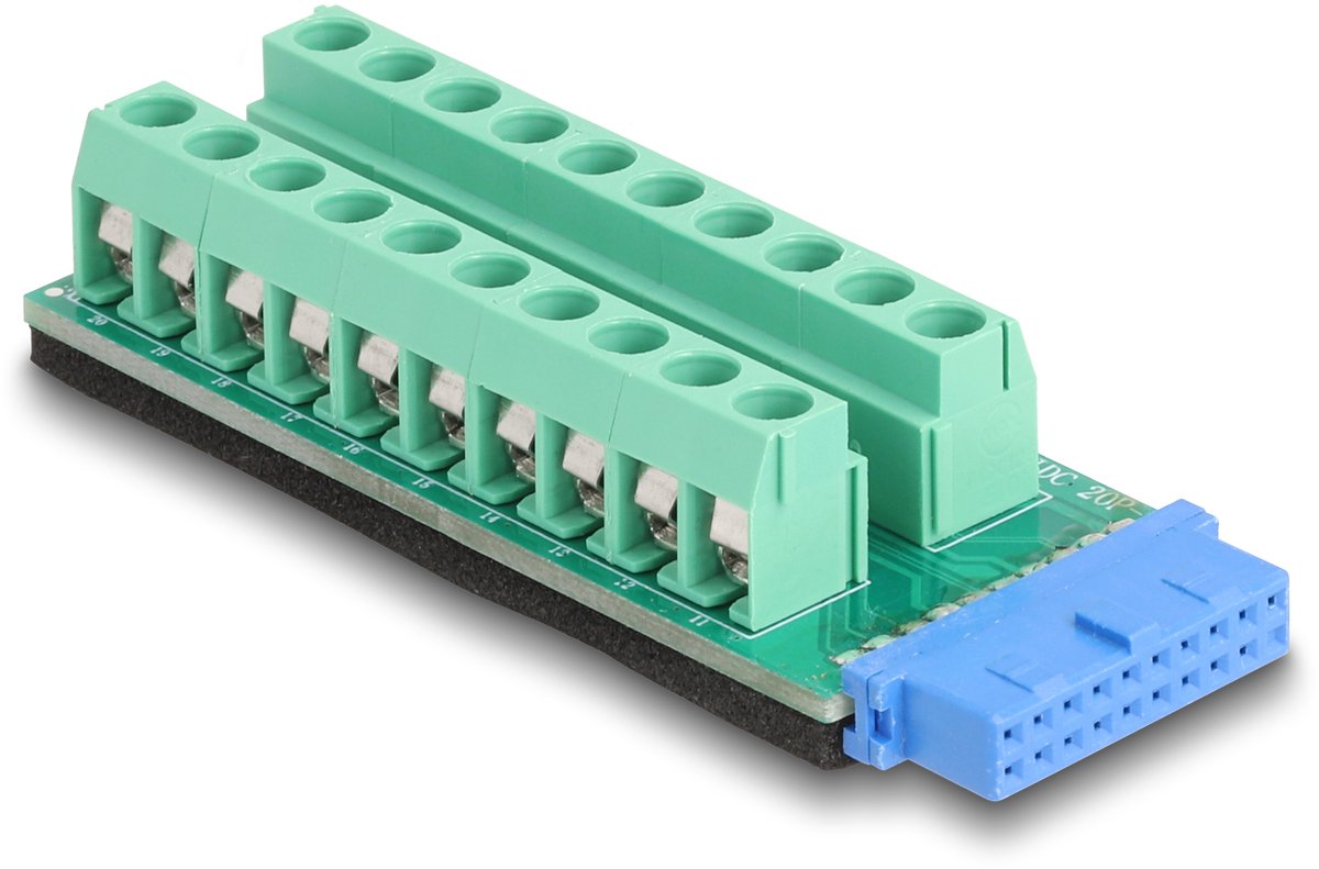 Delock USB Pin header female to Terminal Block Adapter 20 pin