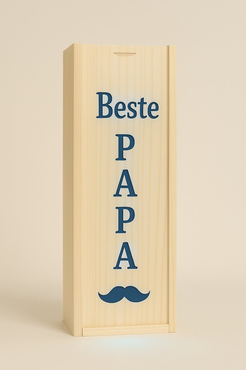 Luxe drankdoos - Papa - Gravure - Met LED-verlichting - Geschenkverpakking - Wijndoos - Wijnkist - Ilumiëllo