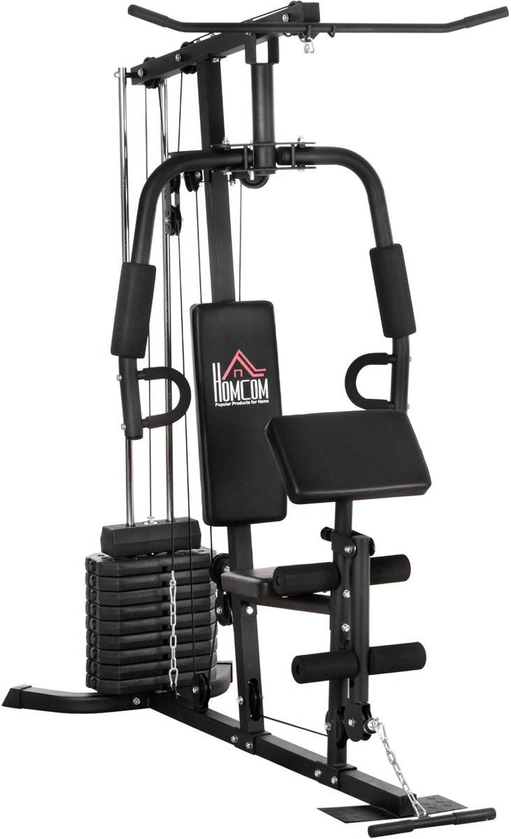 Pull Up Station – Multifunctioneel Fitnessrek – Optrekstang & Dip Station – Verstelbaar – Thuisgym – Tot 110 kg Draagkracht - Zwart