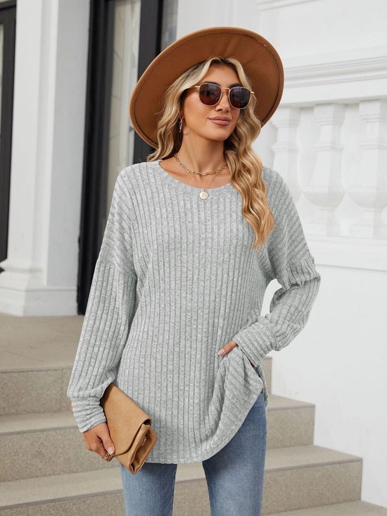 Dames tuniek tops lichtgewicht ronde hals truien bol