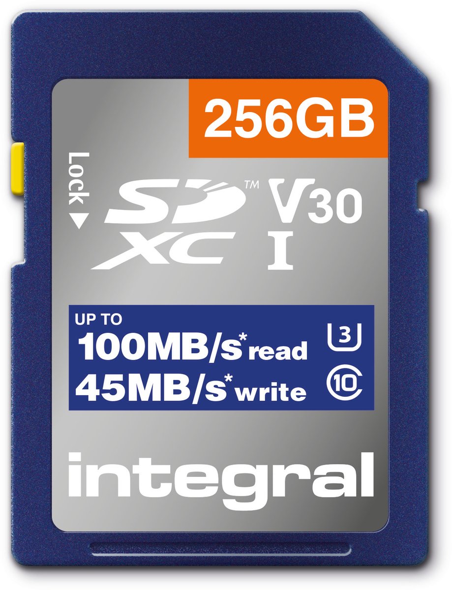 Geheugenkaart integral sdhc-xc 256gb | 1 stuk
