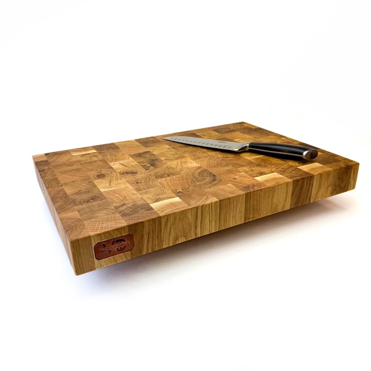 Blocks & Boards - Butcher Block VD5 - Kopshouten Hakblok - Handgemaakt in Nederland van 100% massief Eiken - Afm. 40x40x5cm