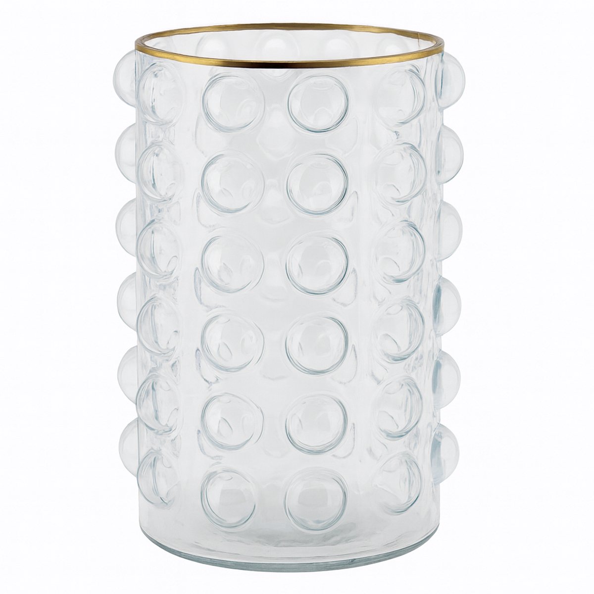 Parlane Vaas Okulus – Glas met Goudkleurige Rand – 22x22x31 cm