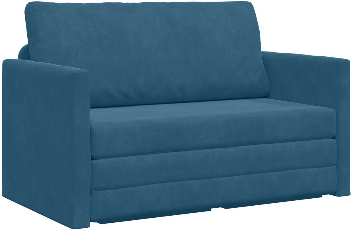Slaapbank - Uitklapbaar - Slaapstoel - Logeerbed - Zetelbed - Slaapfauteuil - Vouwbed - 2 persoons - Zeer comfortabel - Blauw