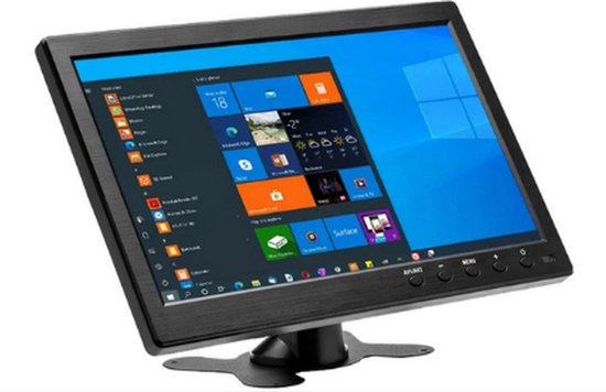 WNHB® Draagbare monitor 10.1 inch - Portable scherm 1024x600 voor onderweg - Compact beeldscherm voor reis werk en vakantie - Zwart