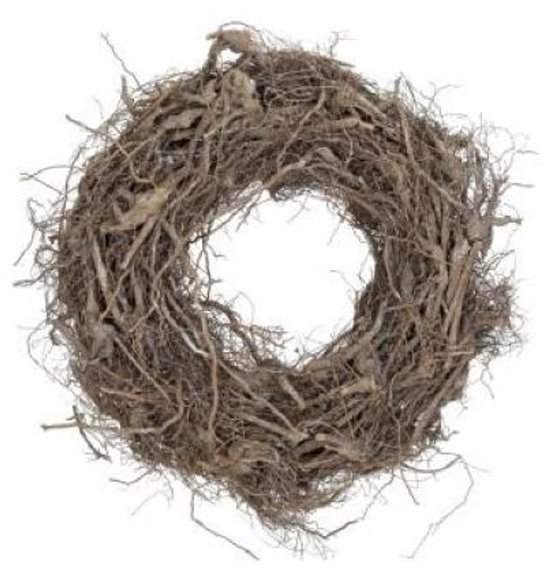 DBT Krans "Root Rough" Hout-Natuurlijke Materialen Grijs-Bruin D 40 cm
