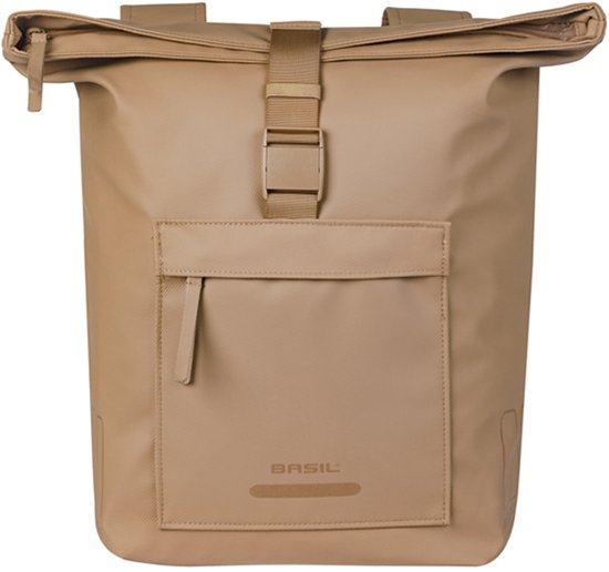 Basil Brooklyn - Dubbele fietstas - 41 Liter - Waterdicht - Reflectie details - Gerecycled materiaal - zand van Basil — afbeelding 2