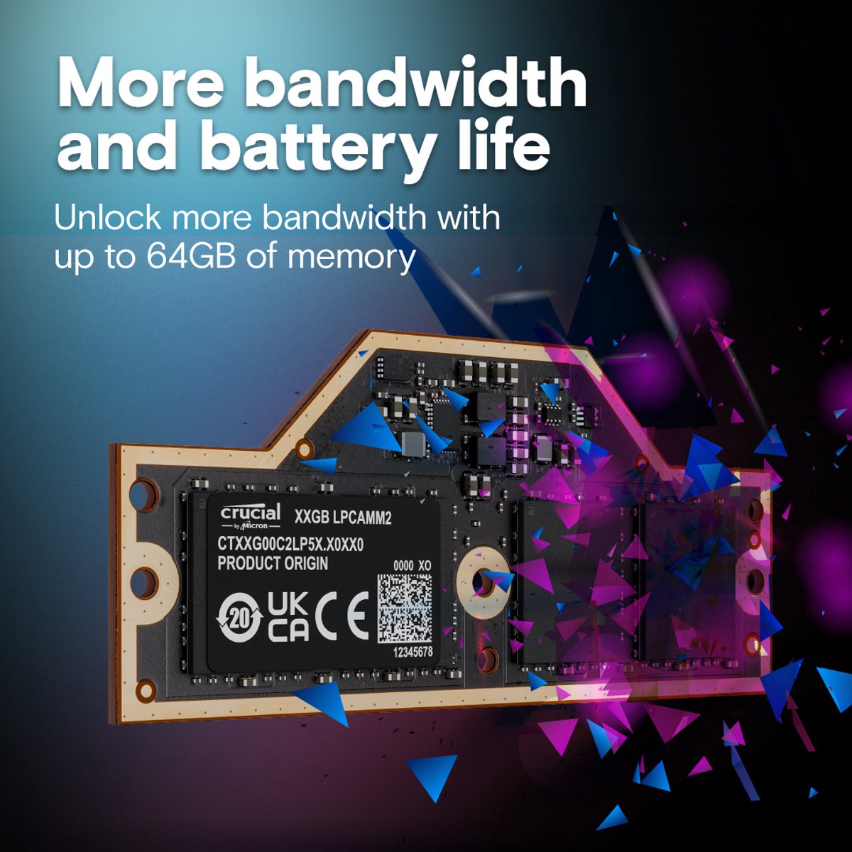 Crucial Ct64G75C2Lp5X Geheugenmodule 64 Gb 1 X 64 Gb Lpddr5X 7500 Mt/S - afbeelding 3