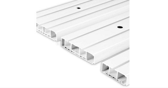 Bestlivings Gordijnrail tot 480 cm lengte, 1 tot 3 loops (120 cm / 1 loops), incl. accessoires Voor schuifgordijn of plooibandgordijnen